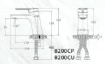 ban ve ky thuat voi chau lavabo caesar b200cp b200cu nong lanh