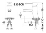 ban ve ky thuat voi chau lavabo caesar b305cu nong lanh