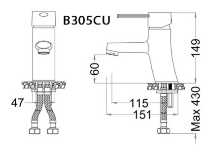ban ve ky thuat voi chau lavabo caesar b305cu nong lanh