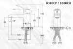 ban ve ky thuat voi chau lavabo caesar b380cp b380cu nong lanh