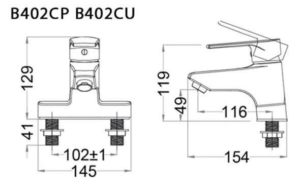 ban ve ky thuat voi chau lavabo caesar b402cp b402cu nong lanh