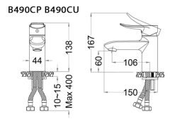 ban ve ky thuat voi chau lavabo caesar b490cp b490cu nong lanh