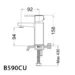ban ve ky thuat voi chau lavabo caesar b590cu nong lanh
