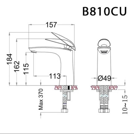 ban ve ky thuat voi chau lavabo caesar b810cu nong lanh