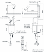 ban ve ky thuat voi chau lavabo toto dle105an dle124dh dn010 cam ung gan tuong lanh