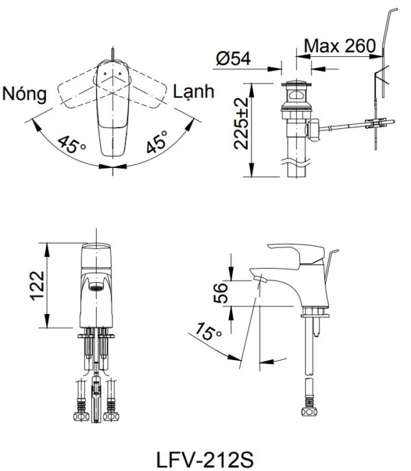 ban ve ky thuat voi inax nong lanh lfv 212s