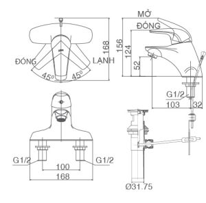 ban ve ky thuat voi inax nong lanh lfv 3001s