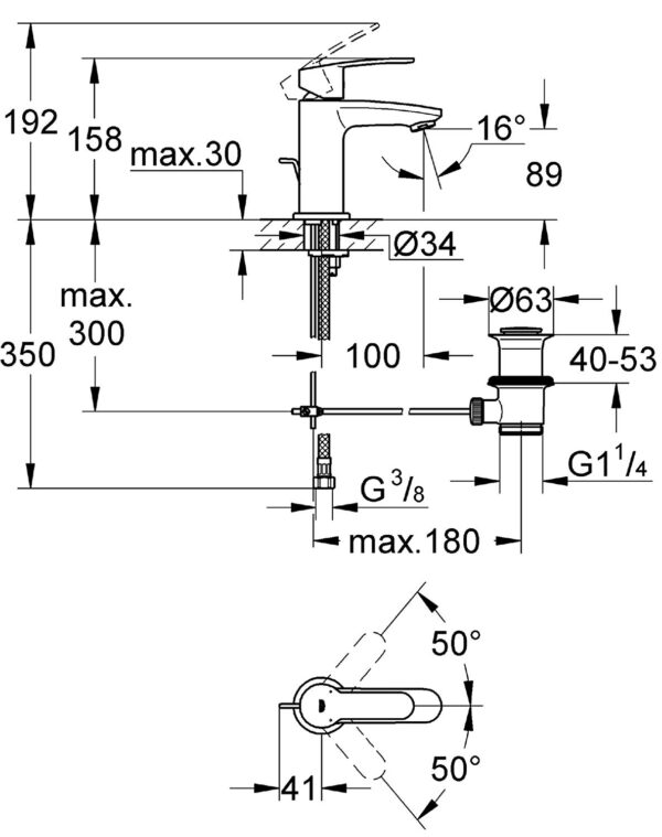 ban ve ky thuat voi lavabo 23037002 grohe eurostyle size s