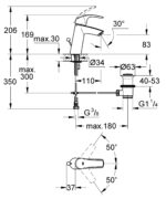 ban ve ky thuat voi lavabo 23322001 grohe eurosmart size m