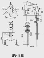 ban ve ky thuat voi lavabo nong lanh inax lfv 112s