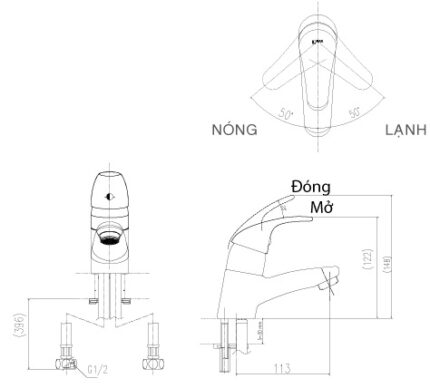 ban ve ky thuat voi lavabo nong lanh inax lfv 1302s