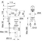 ban ve ky thuat voi lavabo nong lanh lfv 502s