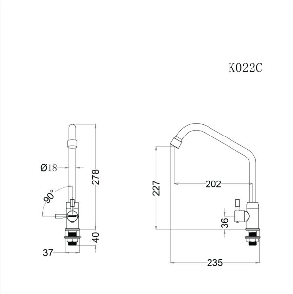 ban ve ky thuat voi rua bat caesar k022c nuoc lanh