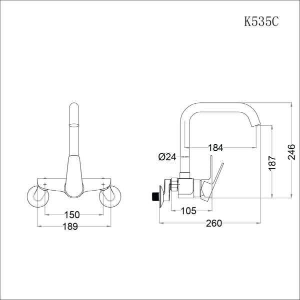 ban ve ky thuat voi rua bat caesar k535c nuoc lanh