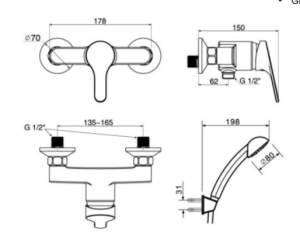 ban ve ky thuat voi sen tam american standard wf 1412 concept