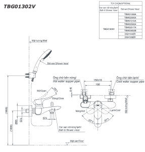 ban ve ky thuat voi sen tam inax tbg01302v nong lanh