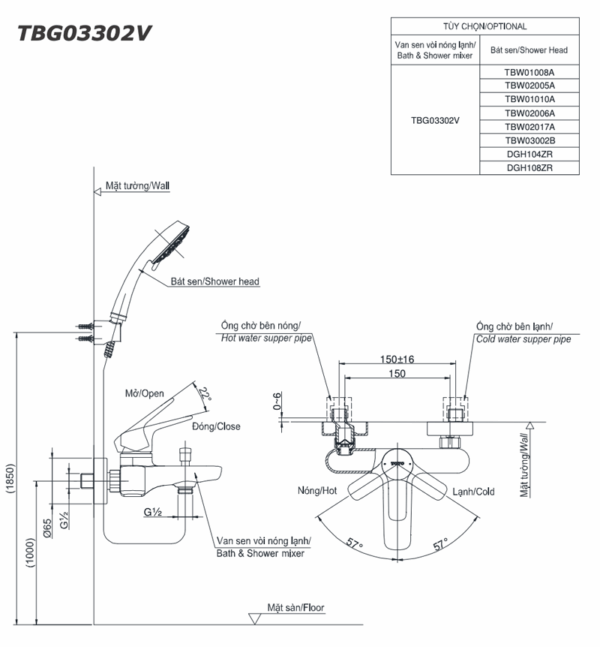 ban ve ky thuat voi sen tam toto tbg03302v nong lanh