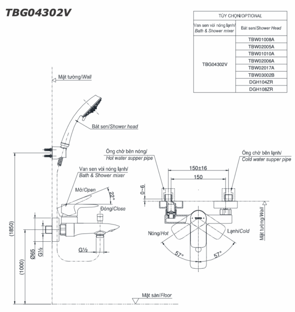 ban ve ky thuat voi sen tam toto tbg04302v nong lanh