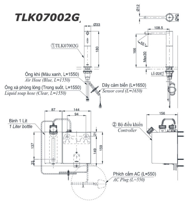 ban ve ky thuat voi xit xa phong tu dong toto tlk07002g