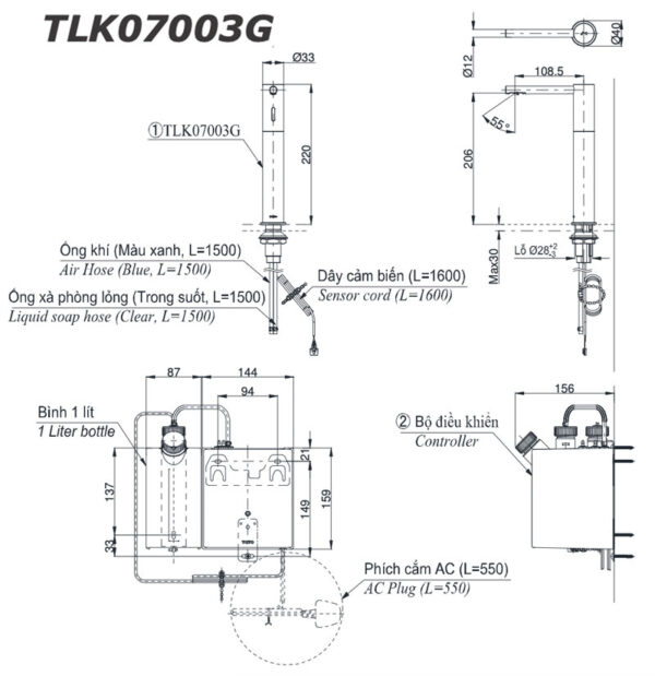 ban ve ky thuat voi xit xa phong tu dong toto tlk07003g