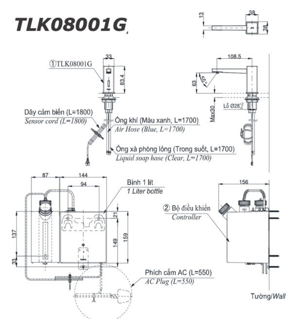 ban ve ky thuat voi xit xa phong tu dong toto tlk08001g