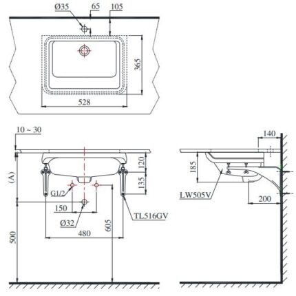 ban ve lavabo am ban lt 505t toto