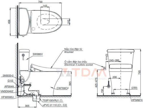 ban ve toto cs986cgw12