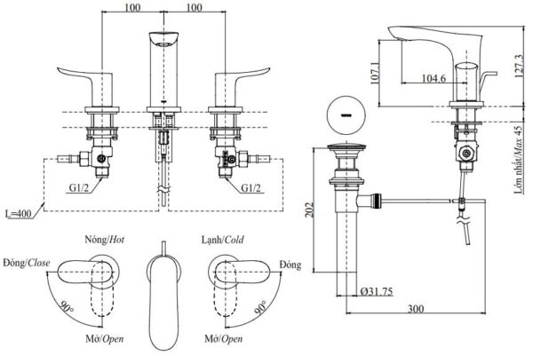 ban ve voi gan chau lavabo toto tlg01201b