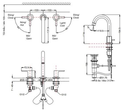 ban ve voi gan chau lavabo toto tls01201b