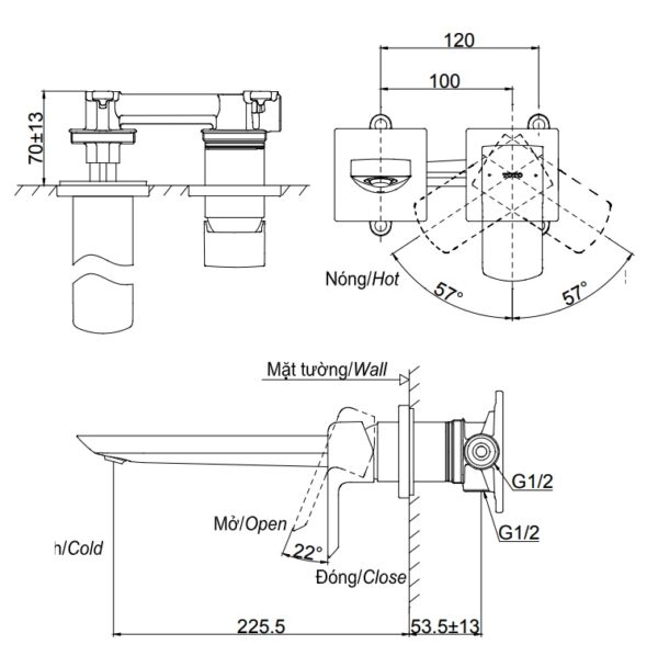 ban ve voi lavabo tlg02311b toto gan tuong