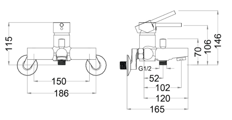 CAESAR S353CP - Vòi sen tắm nóng lạnh 1 ban ve voi sen tam nong lanh caesar s353c