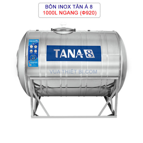 Bồn nước inox TÂN Á 8 1000L ngang phi 920 TA8-1000N