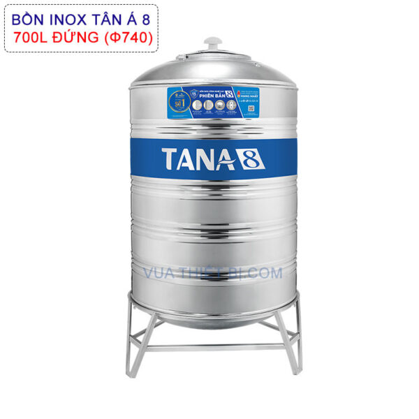 Bồn nước inox TÂN Á 8 700L đứng phi 740 TA8-700Đ