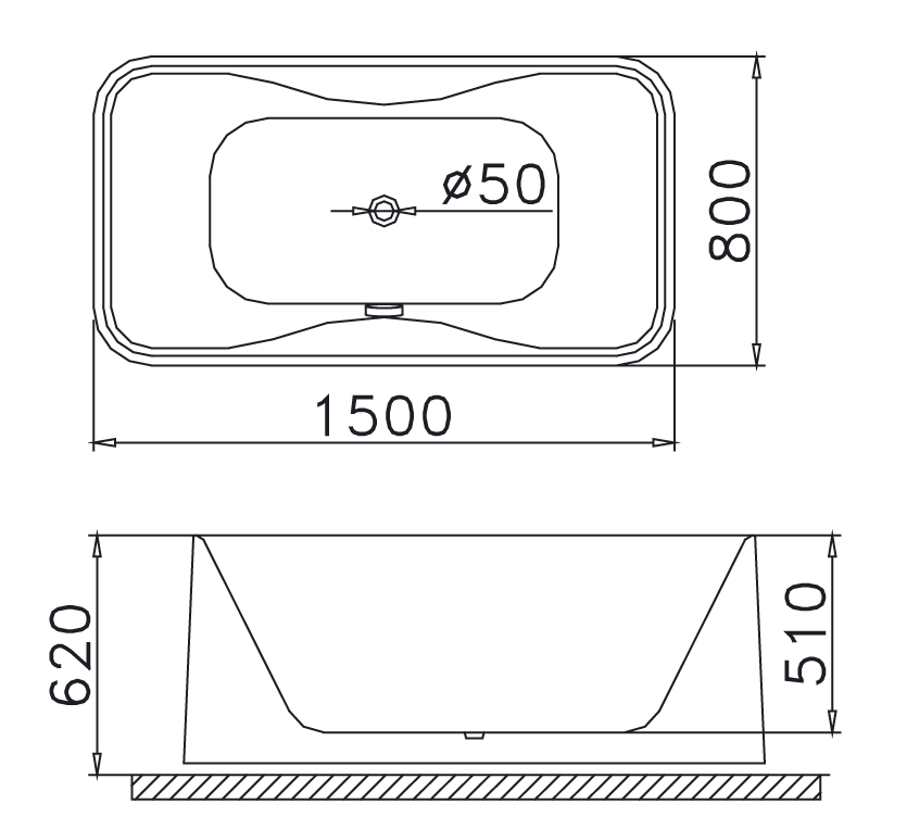 Bản vẽ kĩ thuật Bồn tắm CAESAR AT0950 lập thể 1.5M