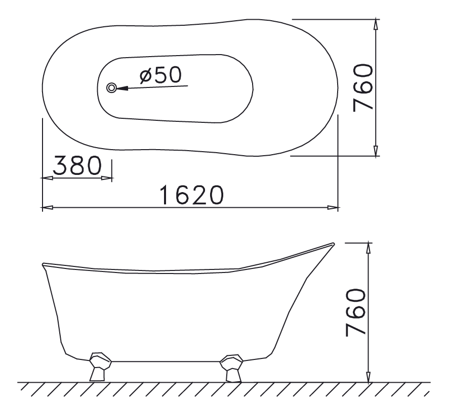 Bản vẽ kĩ thuật Bồn tắm CAESAR KT1160 Lập Thể 1.6M