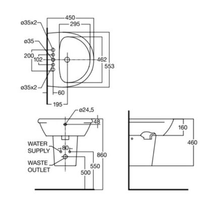 chau lavabo treo tuong american standard 0953 wt wp f712 chan ngan 2