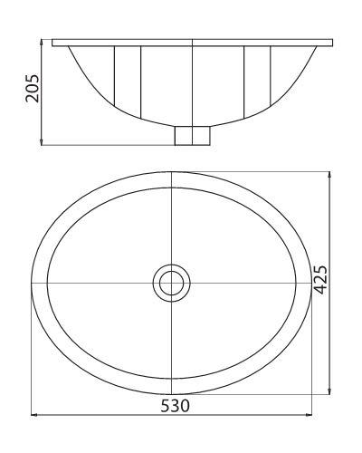 VIGLACERA CA2 - Chậu rửa mặt lavabo âm bàn 3 Bản vẽ kĩ thuật Chậu rửa mặt lavabo VIGLACERA CA2 âm bàn
