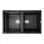 Chậu rửa bát đá KONOX Phoenix 860 Black 2 hố
