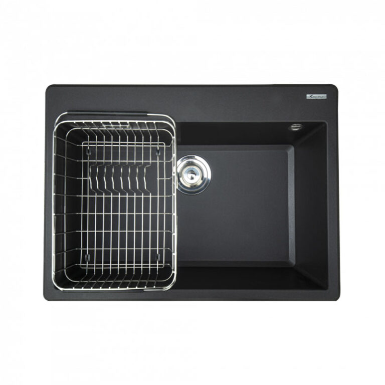 Chậu rửa bát đá KONOX Ruvita 680 Black 1 hố