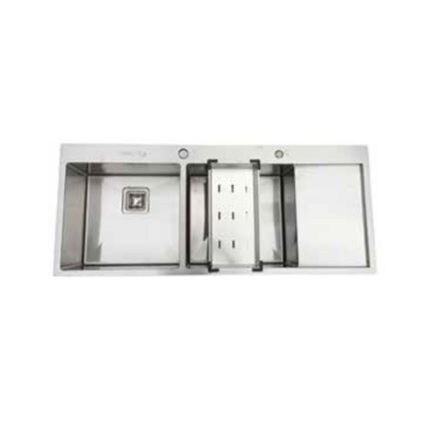 Chậu rửa bát inox Fandi FD-HM 12050 NEW dương bàn 2 hố 1 bàn