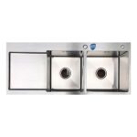 chau rua bat inox bauer bs 110sl bs110sl duong ban 2 ho 1 ban