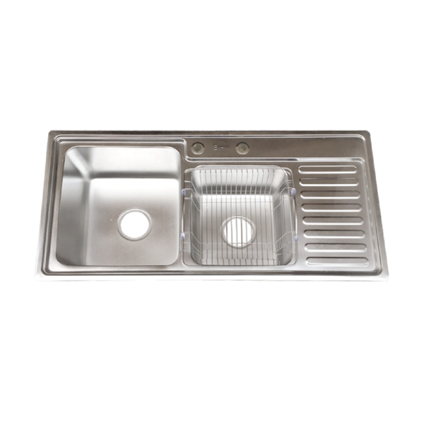 Chậu rửa bát inox FANDI FD-9245 dương bàn 2 hố 1 bàn