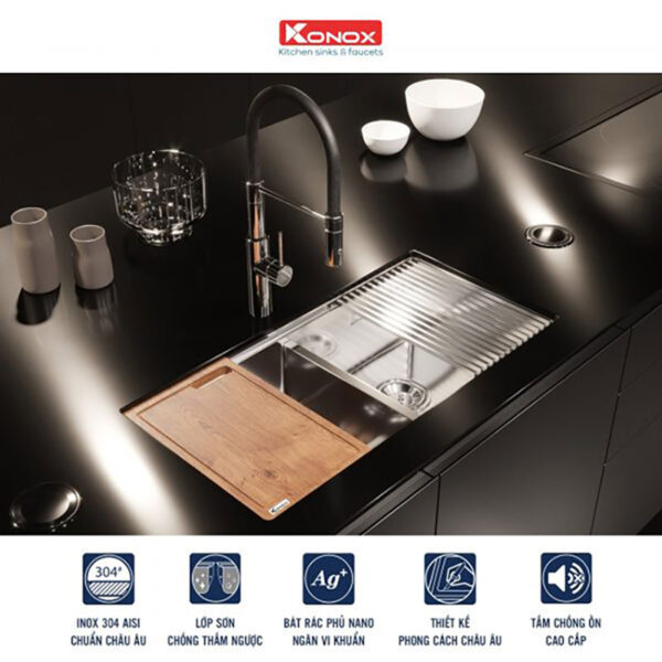 chau rua bat inox konox kn8745dub 1