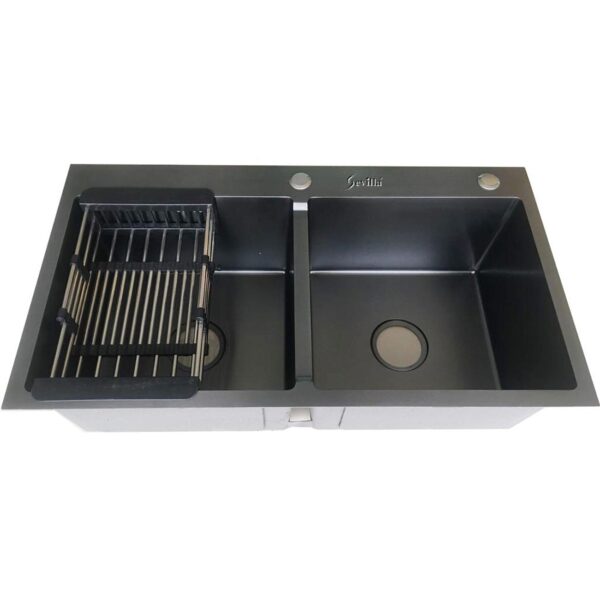 Chậu rửa bát inox Sevilla SV-8245CN nano dương bàn 2 hố