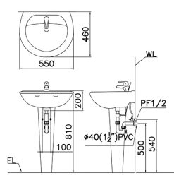 chau rua lavabo caesar chan dai l2220 p2437
