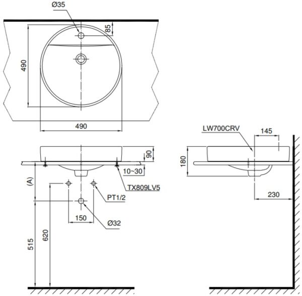chau rua mat lavabo toto lt700ctr