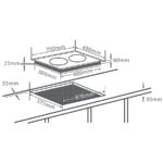 Bản vẽ kích thước Bếp từ đôi CHEFS EH-DIH888S