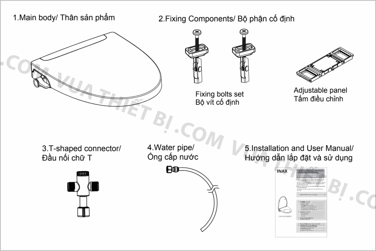 linh kien di kem nap bon cau inax cw s32vn cw s15vn