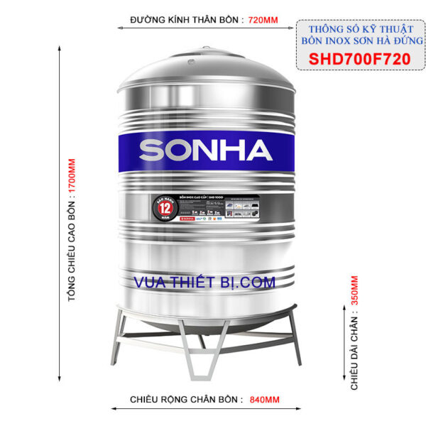 thong so ky thuat bon inox son ha 700l dung