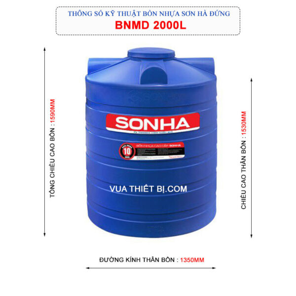 thong so ky thuat bon nhua son ha 2000l dung